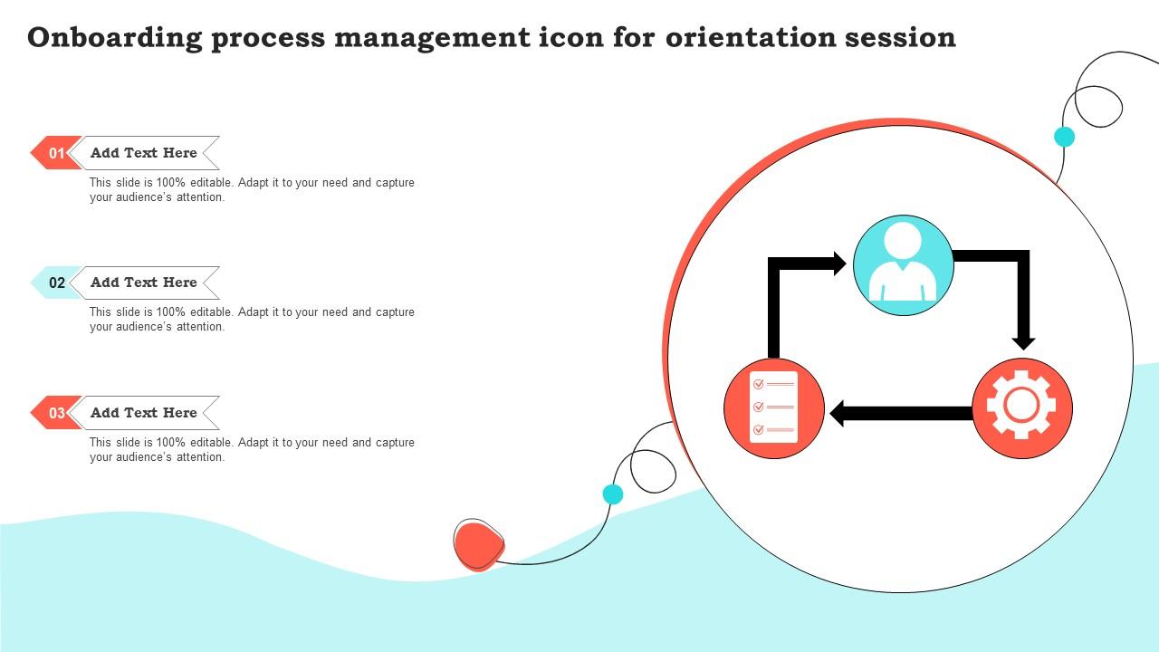 Onboarding Process Management Icon For Orientation Session