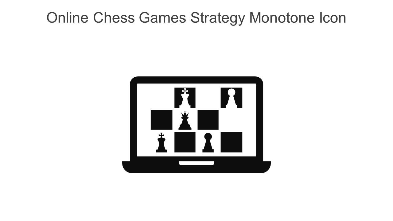 Online Chess Games Strategy Monotone Icon In Powerpoint Pptx Png And Editable Eps Format