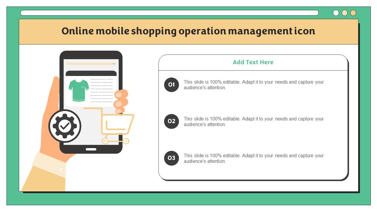 Online Mobile Shopping Operation Management Icon