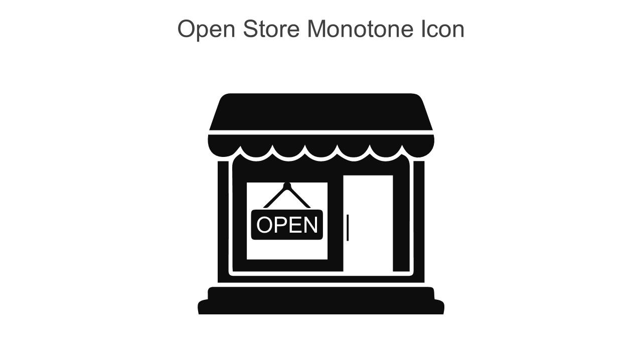 Open Store Monotone Icon In Powerpoint Pptx Png And Editable Eps Format