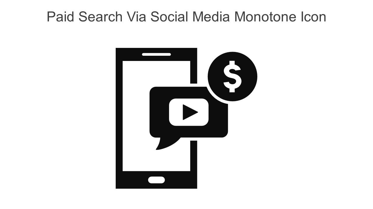 Paid Search Via Social Media Monotone Icon In Powerpoint Pptx Png And Editable Eps Format