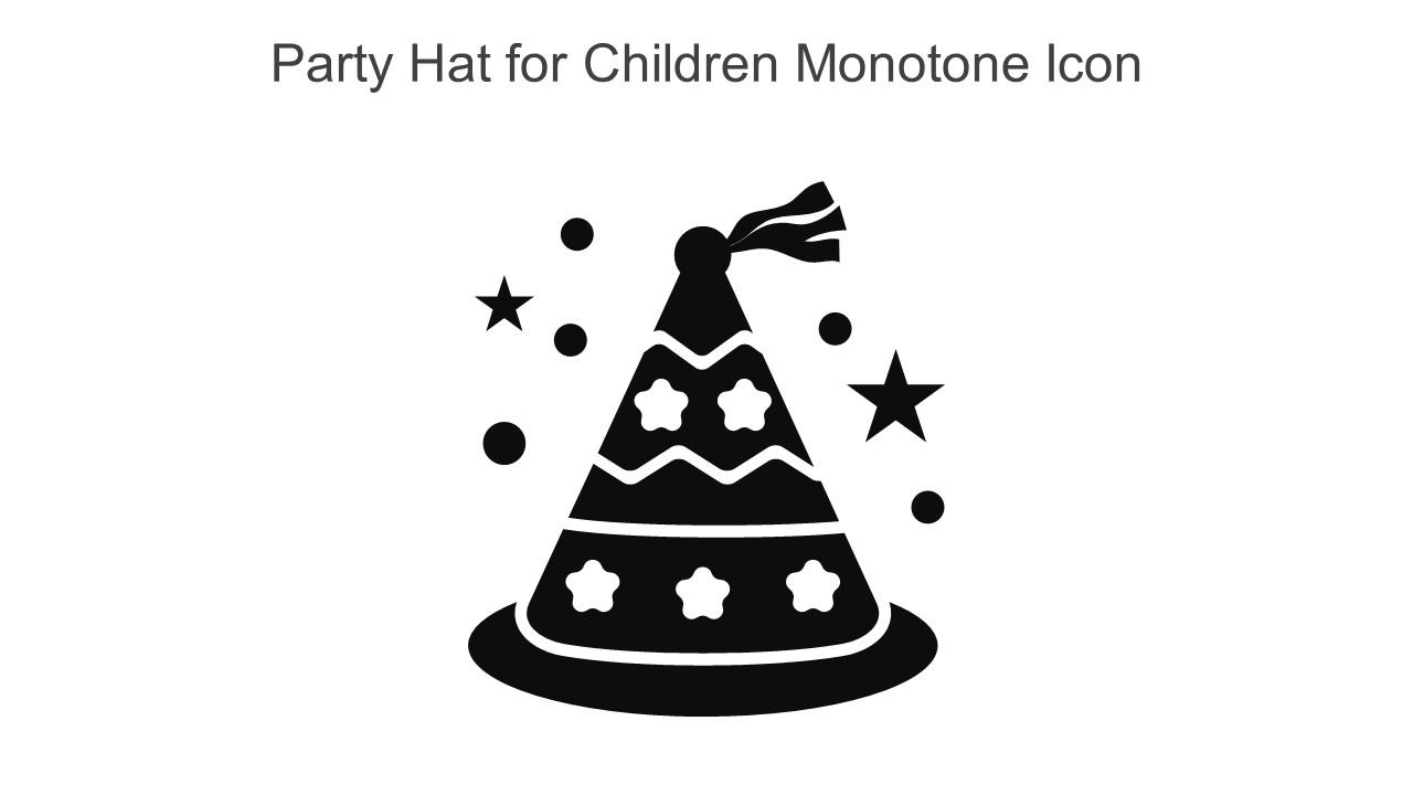 Party Hat For Children Monotone Icon In Powerpoint Pptx Png And Editable Eps Format