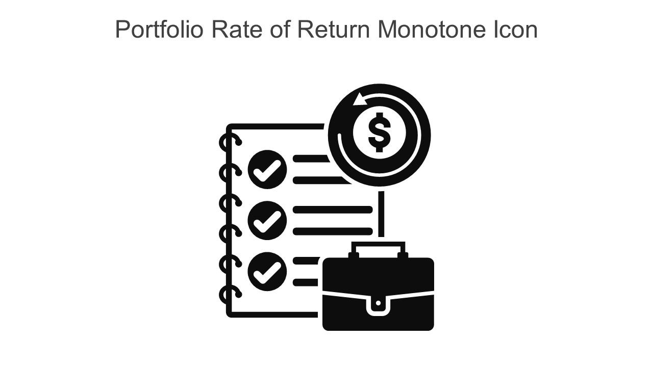 Portfolio Rate Of Return Monotone Icon In Powerpoint Pptx Png And Editable Eps Format