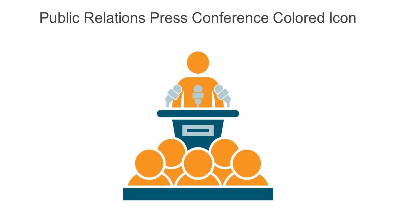 Public Relations Press Conference Colored Icon In Powerpoint Pptx Png And Editable Eps Format