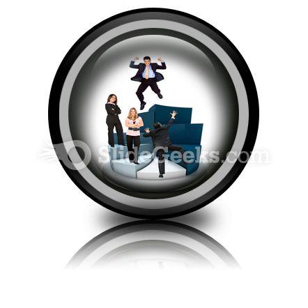 Business People On Pie Chart PowerPoint Icon Cc  Presentation Themes and Graphics Slide01