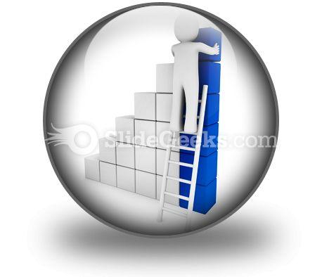 Cube Ladder Blue PowerPoint Icon C  Presentation Themes and Graphics Slide01