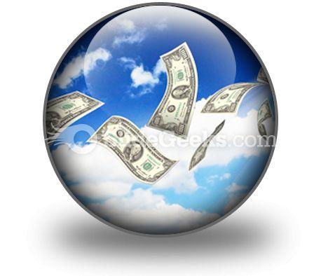 Dollar Bills Fly In Flocks PowerPoint Icon C  Presentation Themes and Graphics Slide01