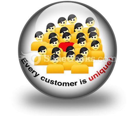 Every Customer Is Unique PowerPoint Icon C  Presentation Themes and Graphics Slide01