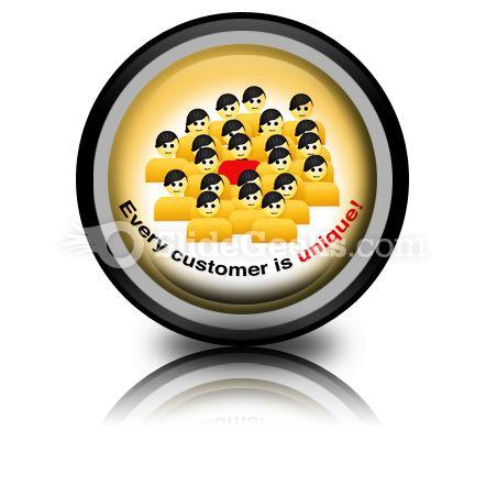 Every Customer Is Unique PowerPoint Icon Cc  Presentation Themes and Graphics Slide01