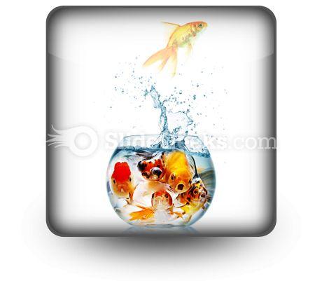 Gold Fish PowerPoint Icon S  Presentation Themes and Graphics Slide01