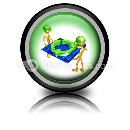Green Construction Building PowerPoint Icon Cc  Presentation Themes and Graphics Slide01