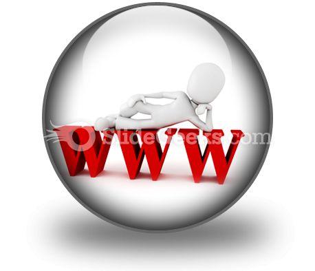 Man On Www PowerPoint Icon C  Presentation Themes and Graphics Slide01