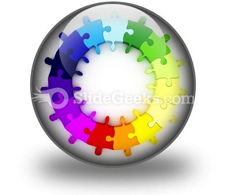 Puzzle Chart Wheel PowerPoint Icon C  Presentation Themes and Graphics Slide01