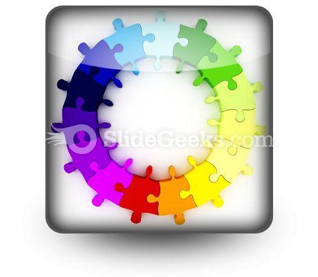 Puzzle Chart Wheel PowerPoint Icon S  Presentation Themes and Graphics Slide01