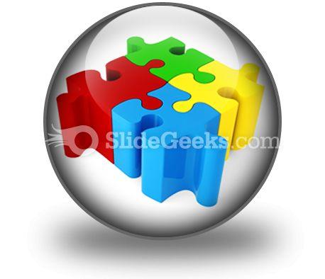 Puzzle ConnectedPowerPoint Icon C  Presentation Themes and Graphics Slide01