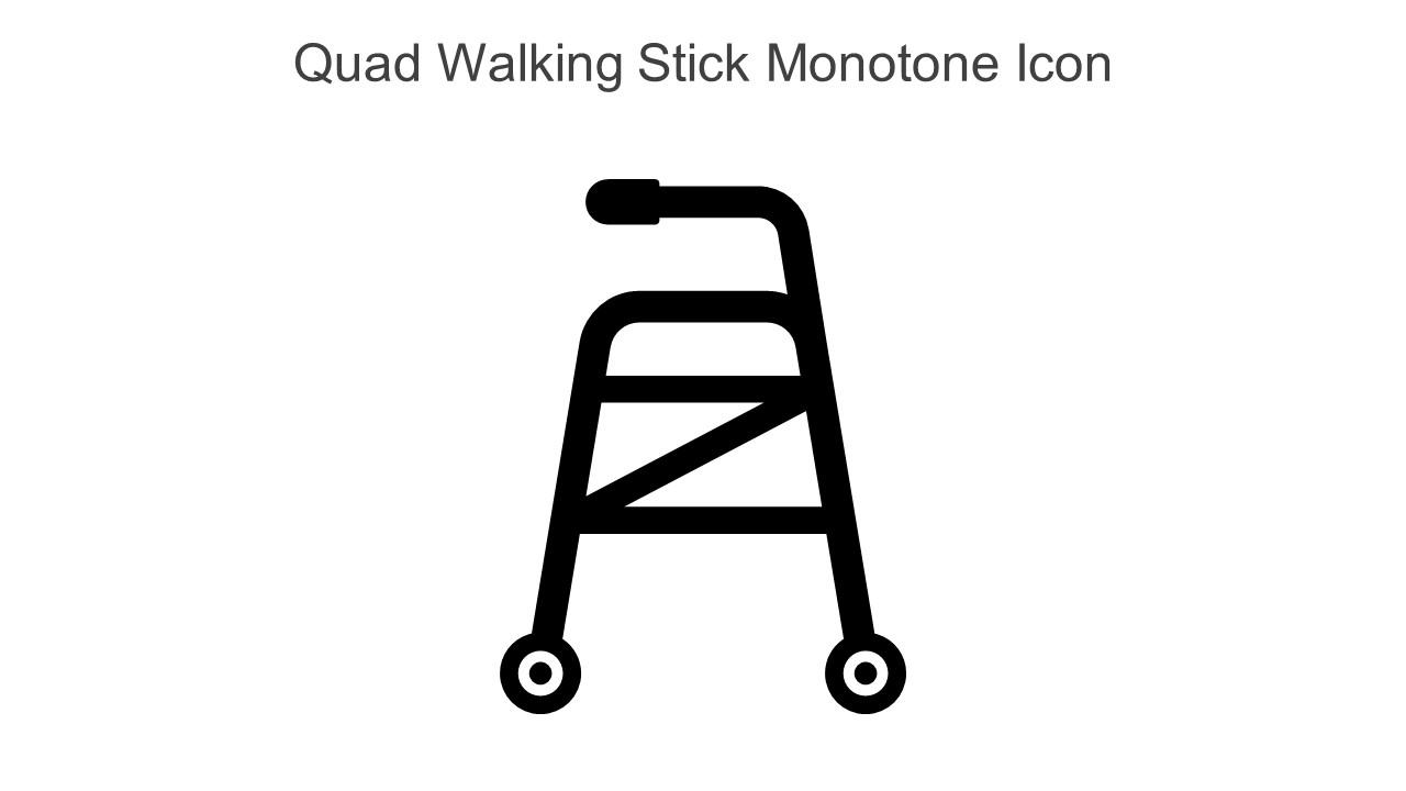 Quad Walking Stick Monotone Icon In Powerpoint Pptx Png And Editable Eps Format