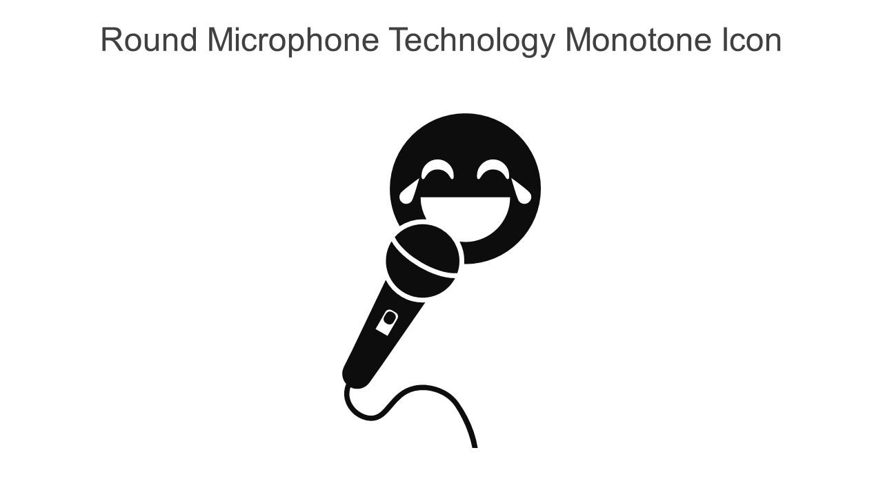 Round Microphone Technology Monotone Icon In Powerpoint Pptx Png And Editable Eps Format