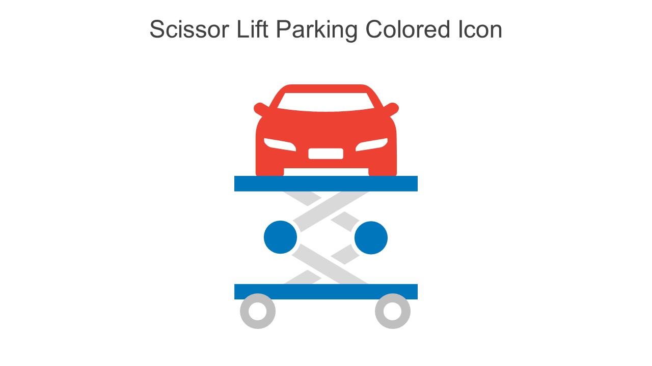 Scissor Lift Parking Colored Icon In Powerpoint Pptx Png And Editable Eps Format