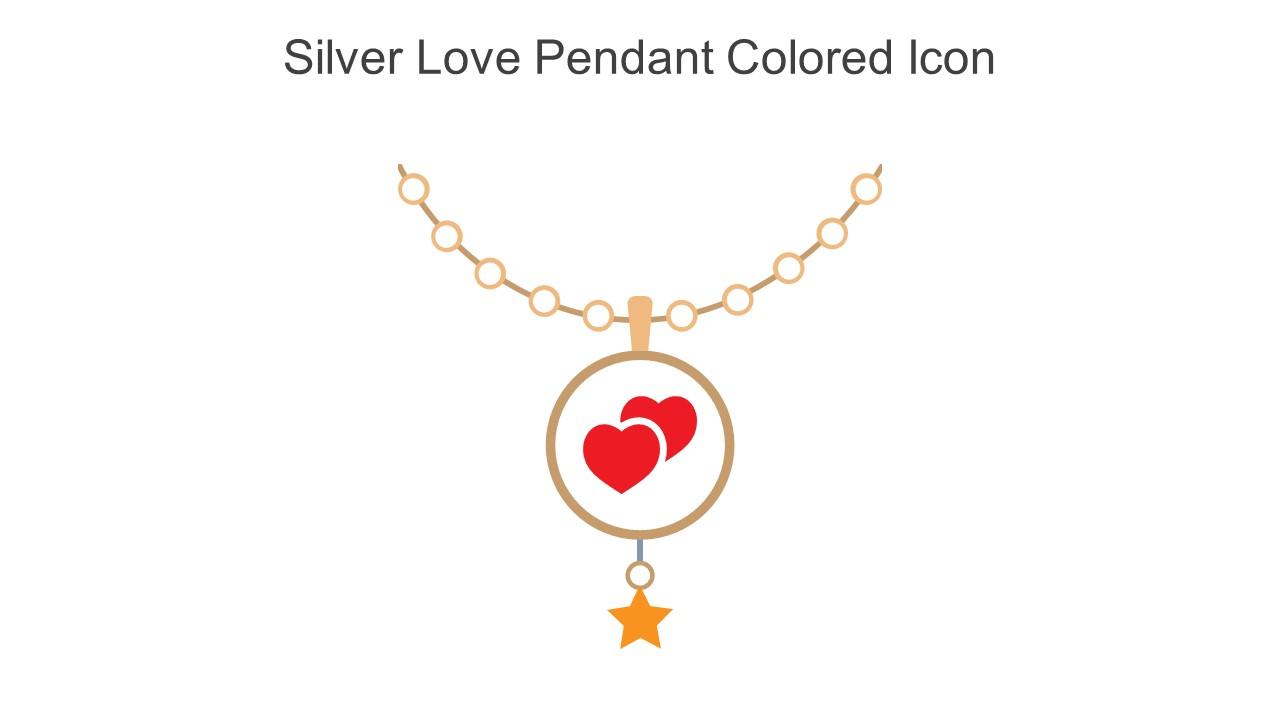 Silver Love Pendant Colored Icon In Powerpoint Pptx Png And Editable Eps Format