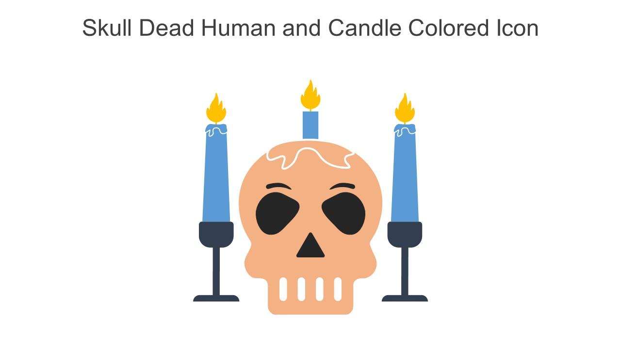 Skull Dead Human And Candle Colored Icon In Powerpoint Pptx Png And Editable Eps Format