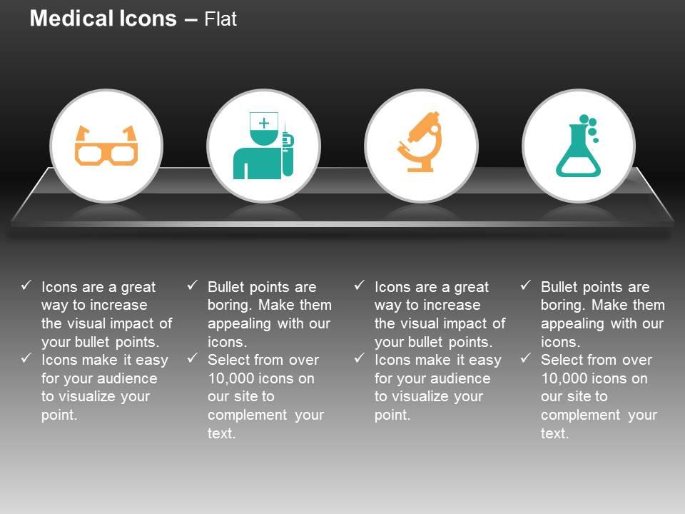 spects_nurse_microscope_flask_medical_analysis_ppt_icons_graphics_Slide01