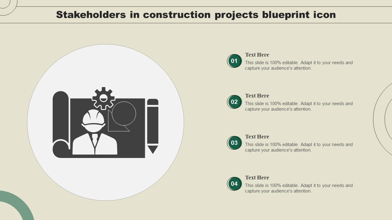 Stakeholders In Construction Projects Blueprint Icon