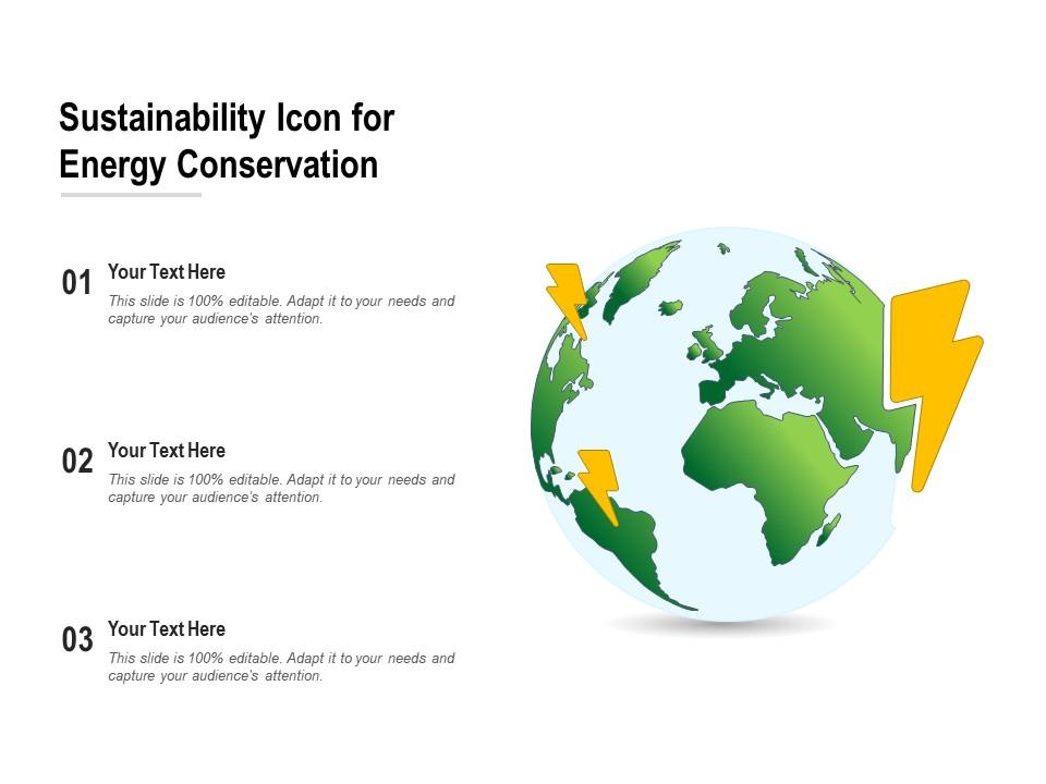 Sustainability icon for energy conservation