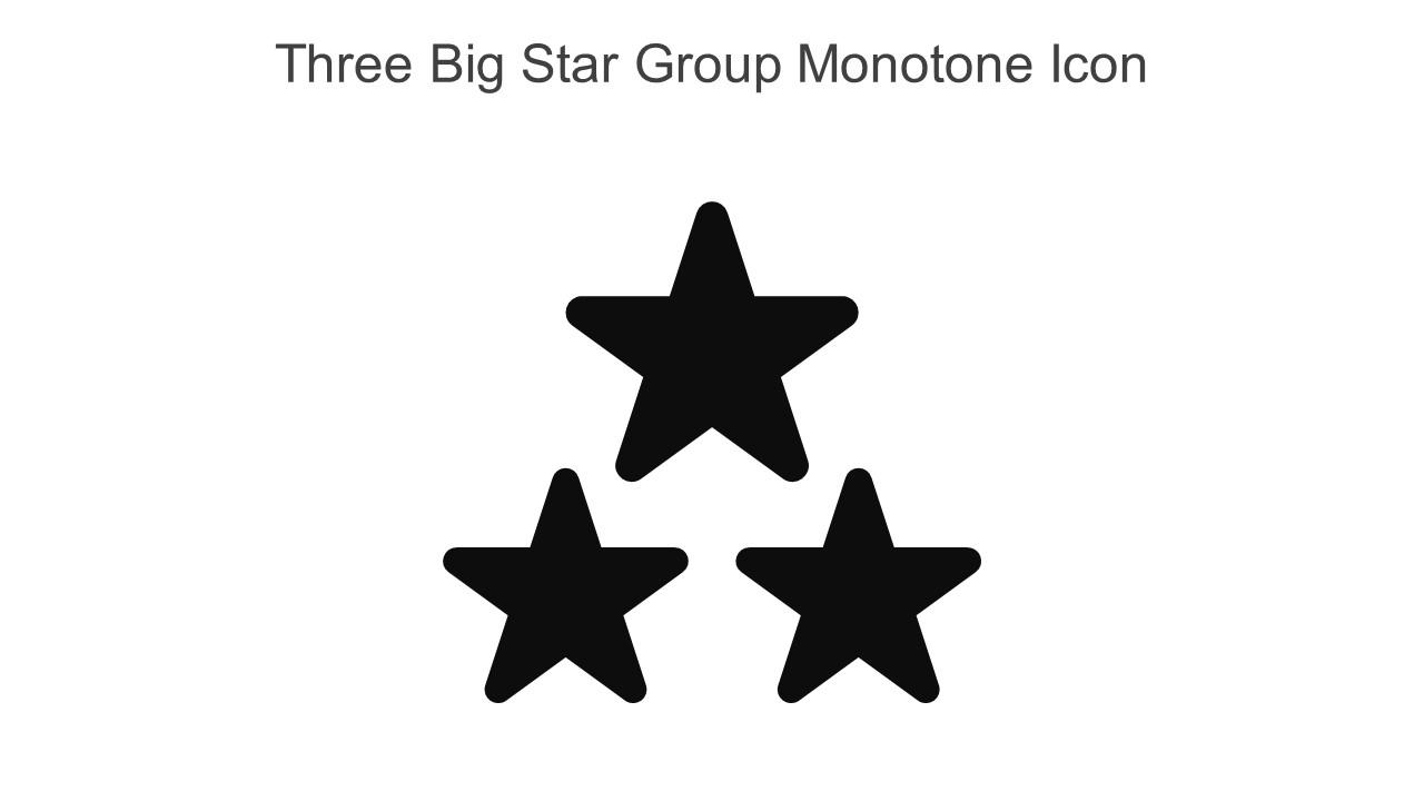 Three Big Star Group Monotone Icon In Powerpoint Pptx Png And Editable Eps Format