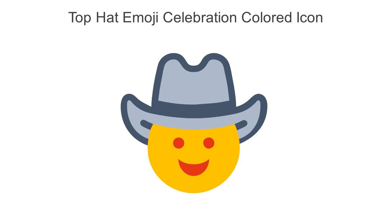 Top Hat Emoji Celebration Colored Icon In Powerpoint Pptx Png And Editable Eps Format