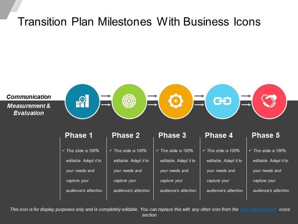 transition_plan_milestones_with_business_icons_powerpoint_show_Slide01