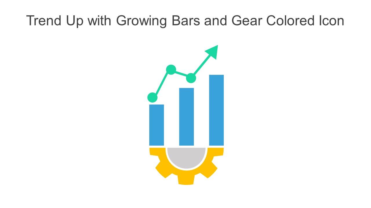 Trend Up With Growing Bars And Gear Colored Icon In Powerpoint Pptx Png And Editable Eps Format