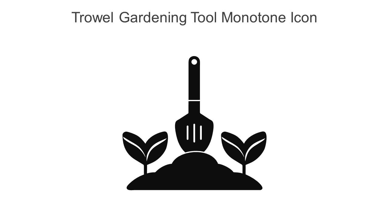 Trowel Gardening Tool Monotone Icon In Powerpoint Pptx Png And Editable Eps Format