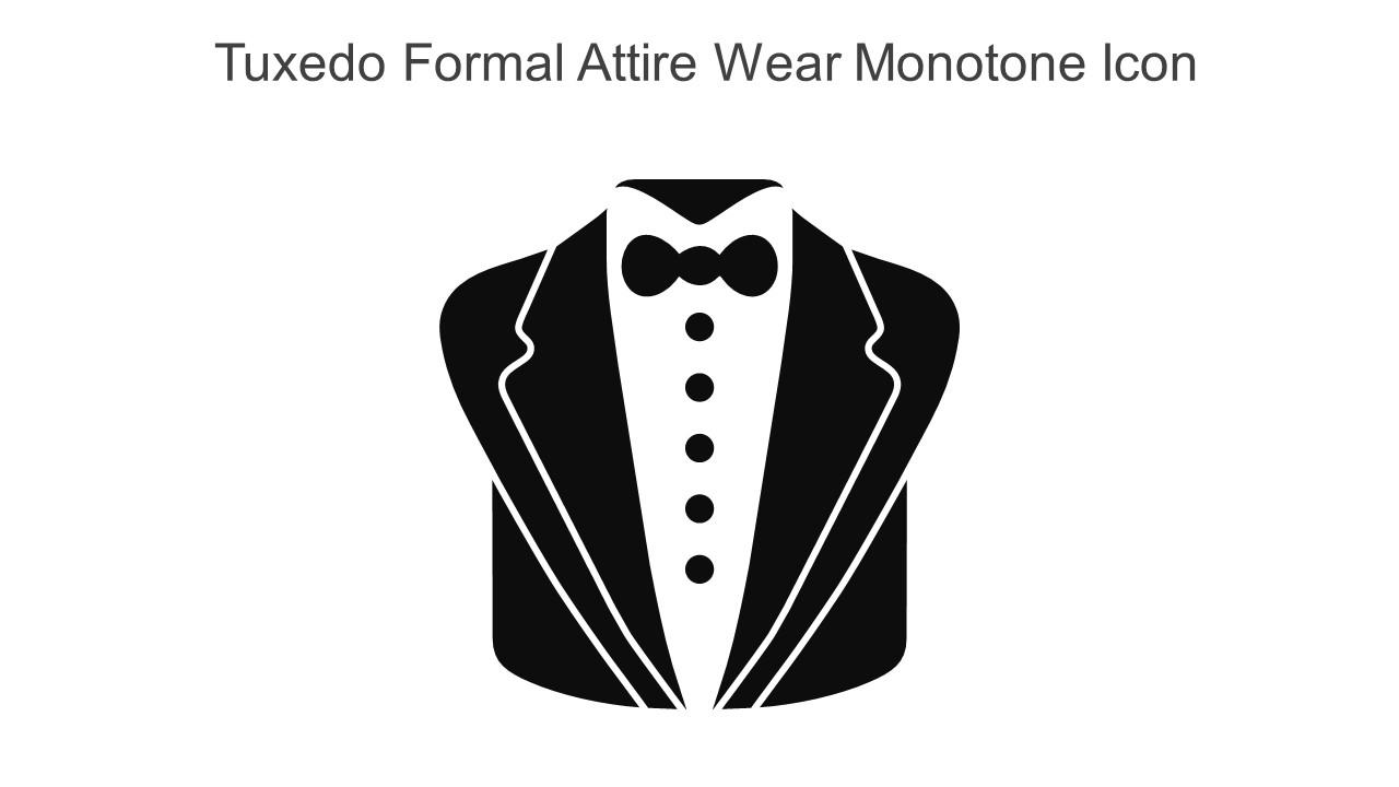 Tuxedo Formal Attire Wear Monotone Icon In Powerpoint Pptx Png And Editable Eps Format