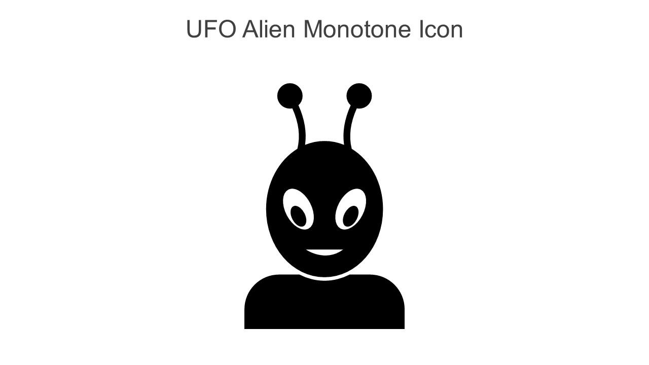 Ufo Alien Monotone Icon In Powerpoint Pptx Png And Editable Eps Format