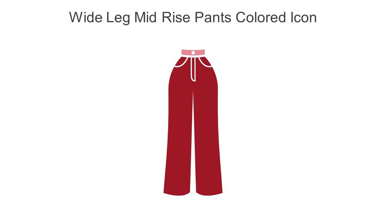 Wide Leg Mid Rise Pants Colored Icon In Powerpoint Pptx Png And Editable Eps Format