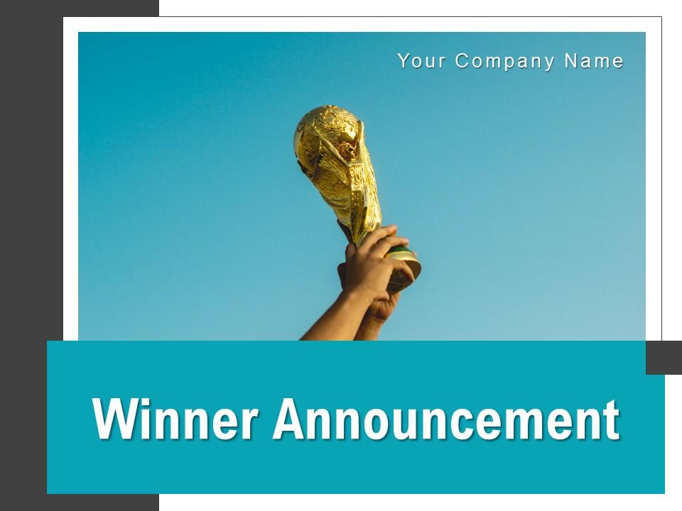Winner Announcement Holding Megaphone Olympic Lifting Trophy Performing Team