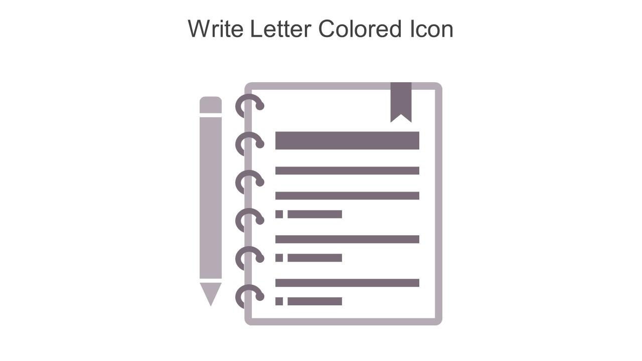 Write Letter Colored Icon In Powerpoint Pptx Png And Editable Eps Format