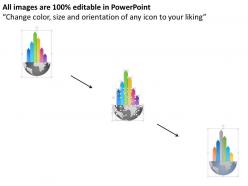 0115 globe with colorful arrows and icons powerpoint template