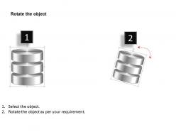 0814 database symbol icon shown by silver cylinders to represent persistent storage ppt slides