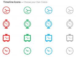 24 hours wrist watch wall clock timeline generation ppt icons graphics