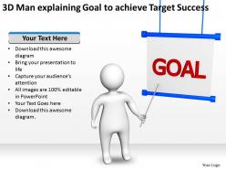 3d man explaining goal to achieve target success ppt graphics icons