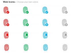 Accepted rejected damaged fingerprints ppt icons graphics