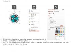 Alarm clock with segments and icons flat powerpoint design