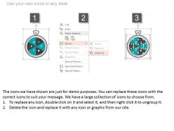 Alarm clock with segments and icons flat powerpoint design
