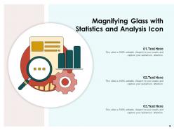 Analysis icon magnifying business growth arrow information research gear