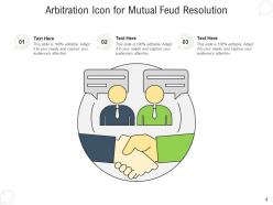 Arbitration icon business resolution negotiating discussion representing settlement