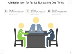 Arbitration icon business resolution negotiating discussion representing settlement