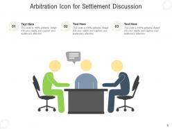 Arbitration icon business resolution negotiating discussion representing settlement