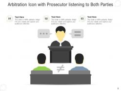 Arbitration icon business resolution negotiating discussion representing settlement