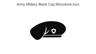Army Military Beret Cap Monotone Icon In Powerpoint Pptx Png And Editable Eps Format
